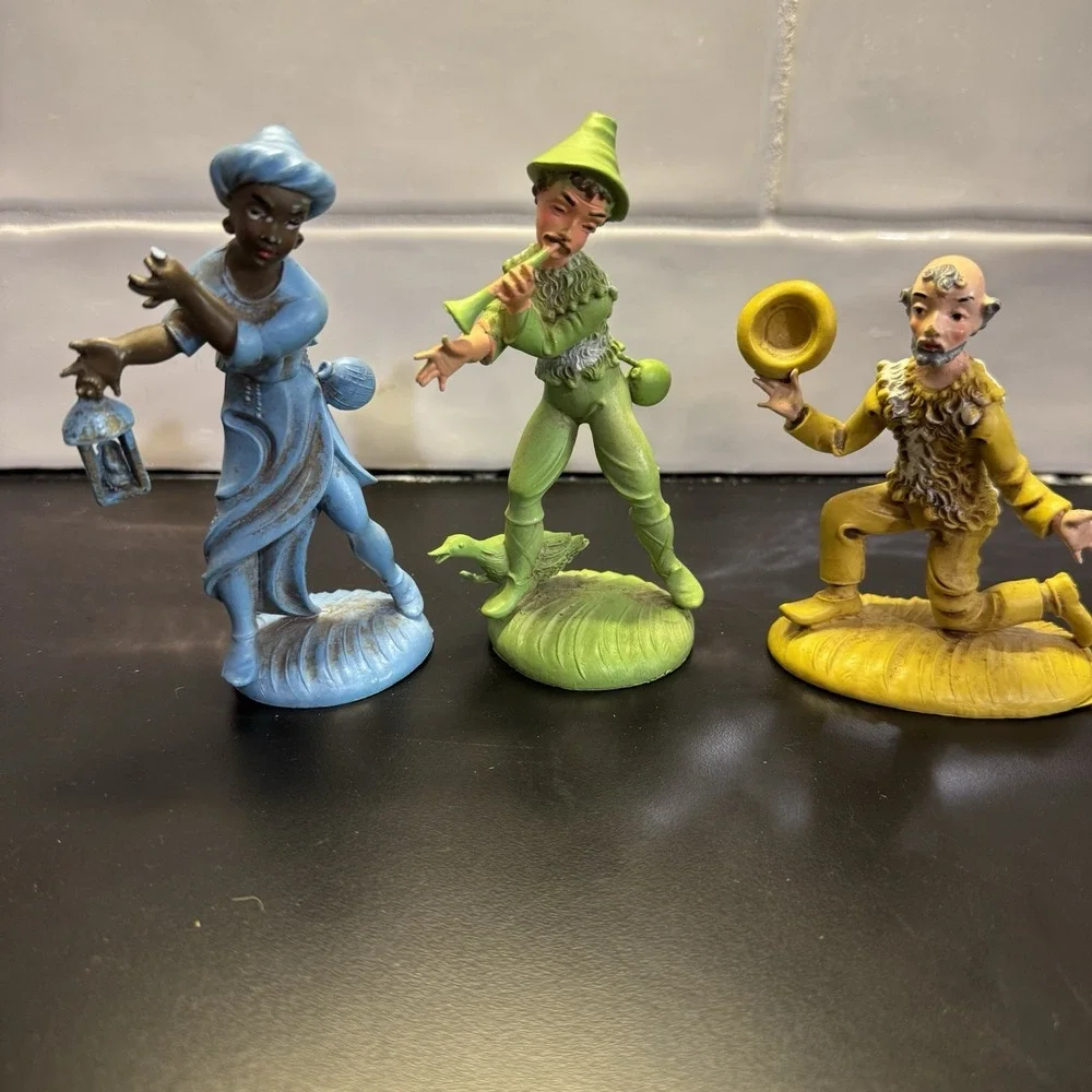 Vintage Marked ITALY set of 3‎ Christmas WISE MAN Nativity Figures